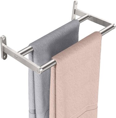 Тримач для рушників YUMORE, подвійний, 40 см, з нержавіючої сталі, для ванної кімнати та кухні, сріблястого кольору
