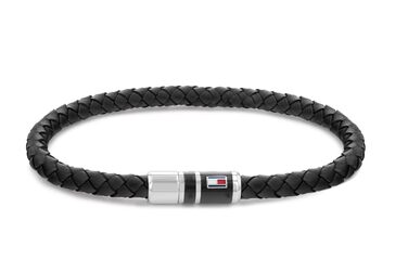 Браслет шкіряний чоловічий Tommy Hilfiger плетене чорний/синій/коричневий