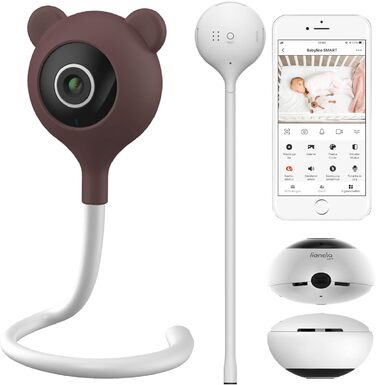 Дитячий відеомонітор Lionelo Care Babyline Smart з Wi-Fi, камерою, мобільним додатком та датчиками руху/звуку (білий)