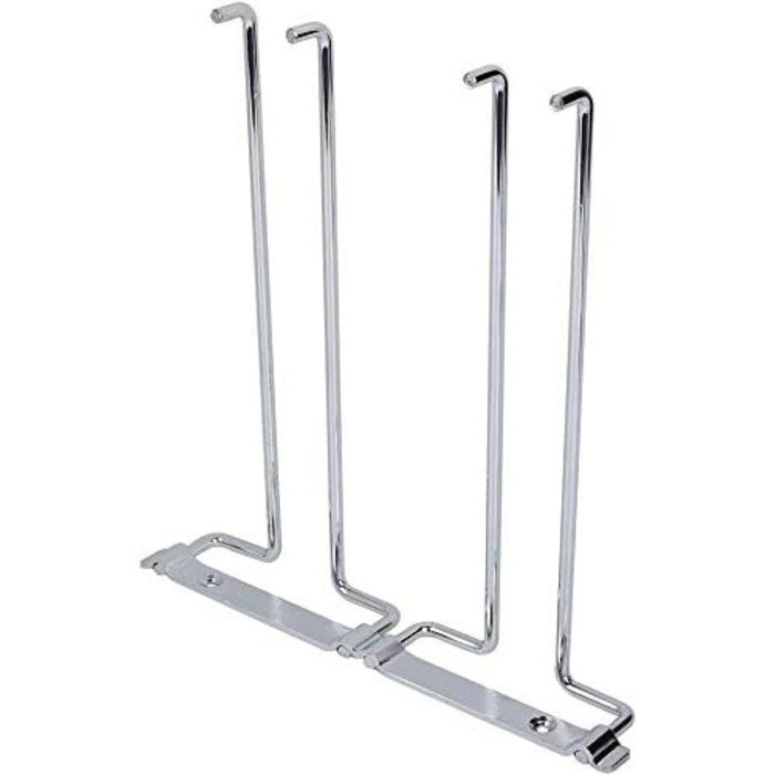 Сумка-органайзер для вина Wifehelper, подвійна, металева, хромована, для полиці/стіни, підставка для келихів