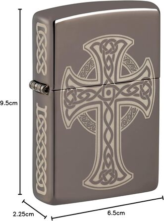 Запальничка Zippo з лазерним гравіюванням, кельтський хрест, чорна