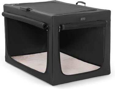 Клітка для собак Petsfit, велика, розкладна, чорна, 90x61x58 см, з підстилкою