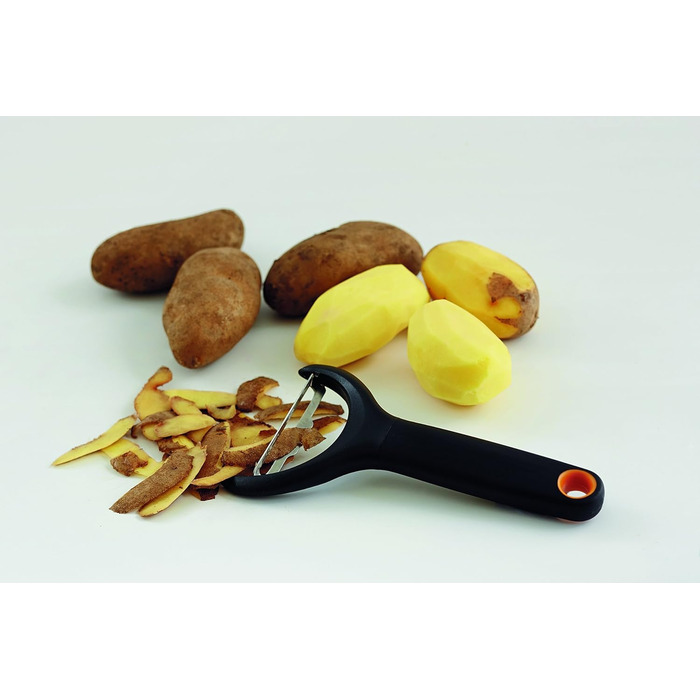 Овочечистка Fiskars Functional Form Y-подібна, 15 см, сталь/пластик, чорна (1016122)