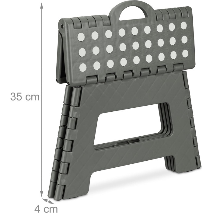Складний табурет Relaxdays: кемпінговий, дитячий, до 150 кг, пластик, сірий/білий