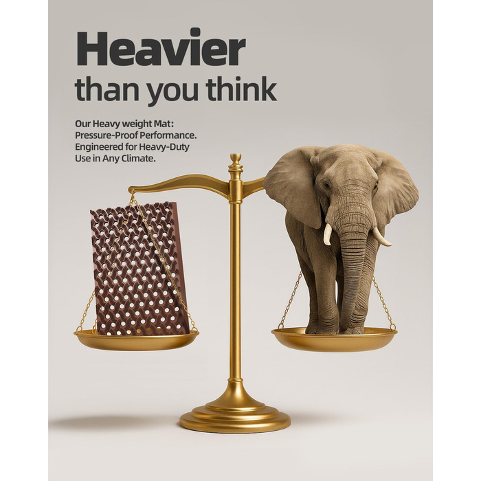 Килимок для порогу COLOR&GEOMETRY Null Geruch TPE Heavy Duty, 43x75 см (60x90 см), коричневий. Екологічний, не потребує догляду, антиковзаючий, для дому та вулиці