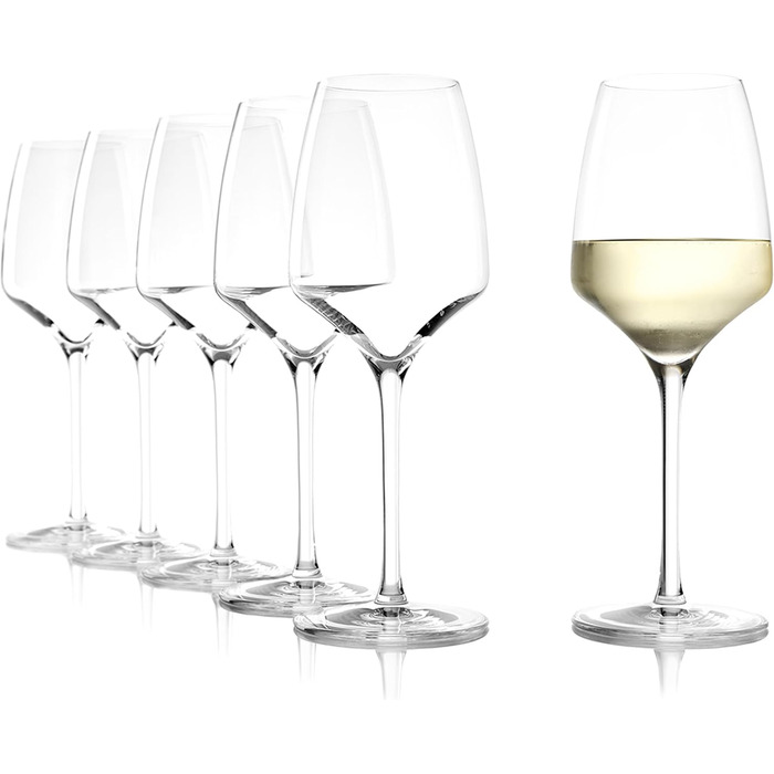 Stölzle Lausitz White Wine Glasses Experience 6-Piece Set 350 ml – High-quality wine glasses ideal for white wine & aperitif – Elegant white wine bowl made of crystal glass – dishwasher-safe & Made in Germany