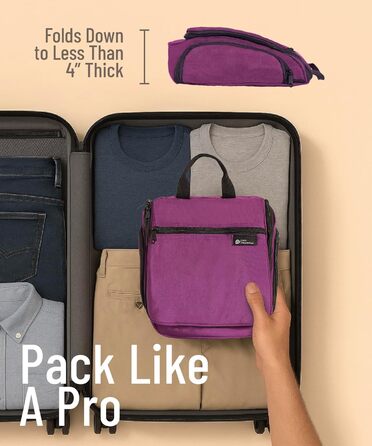 Органайзер для косметики та туалетних аксесуарів D&D – Розкладний дорожній органайзер для жінок та чоловіків (фіолетовий)