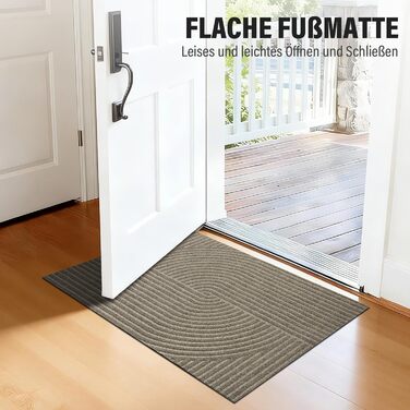 Привідний килимок FEOMOS 60x90 см для дому та вулиці, протиковзний вологопоглинаючий килим для вхідних дверей, коридору, балкона та кухні, бежевий, можна прати