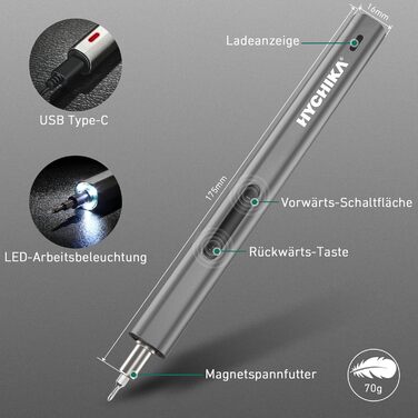 Електрична прецизійна викрутка HYCHIKA для дрібної механіки, набір 67 в 1. Інструмент для ремонту смартфонів, планшетів, консолей, камер, годинників