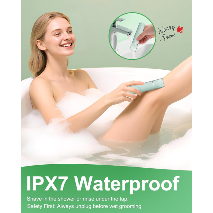 Електричний жіночий епілятор AREYZIN для інтимної зони, зарядний, водонепроникний, зелений