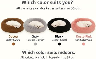 Кругле ліжко для собак та котів Flamingo, м'яке, з подушкою, діаметр 55 см, рожеве, 55x55x12 см