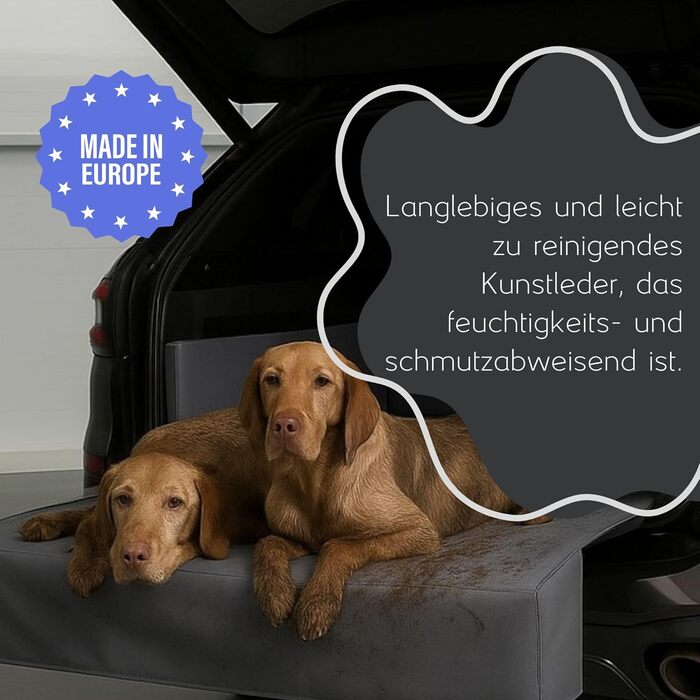 Килимок для собак у багажник Golden Dog, захист сидінь авто, штучна шкіра, сірий, 110 x 90 см