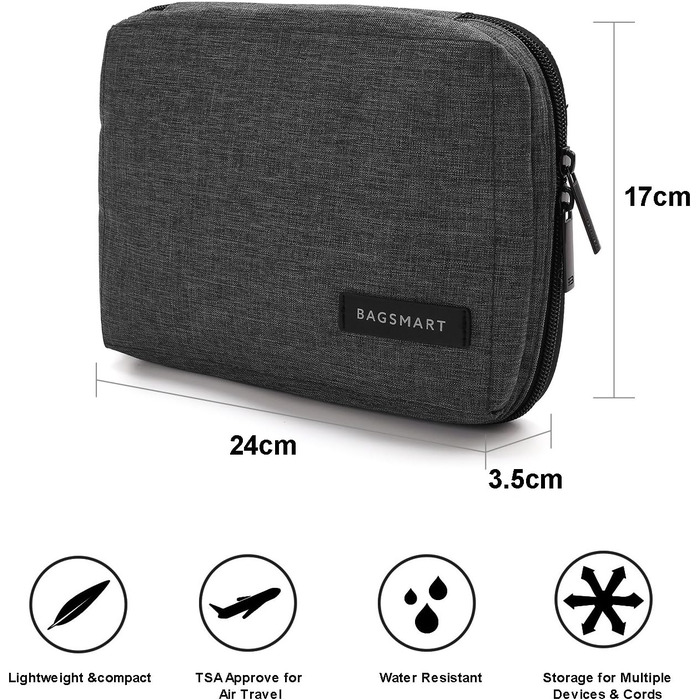 Організатор для кабелів та аксесуарів Bagsmart - Стиль 2, Чорний