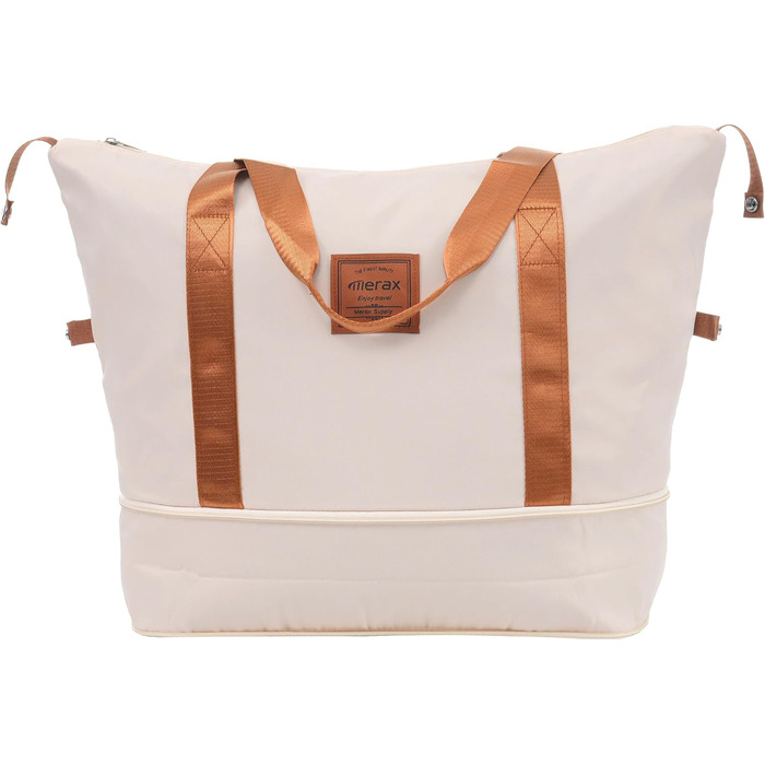 Набір валіз Merax 5-ти частинний: велика, середня, маленька валіза, сумка та органайзер, ABS, TSA-замок, розширюється, бежевий колір