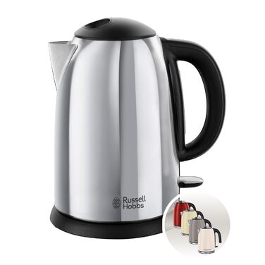 Електричний чайник Russell Hobbs Colours Plus Mocha з нержавіючої сталі (1,7 л, 2400 Вт) з функцією швидкого кип'ятіння, індикатором рівня води та фільтром від накипу