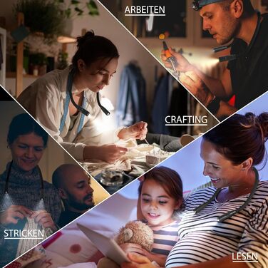 Настільна лампа LUXJET на шиї, LED, акумуляторна, 3 кольори, регулювання яскравості, для читання, рукоділля, ремонту, чорна, 3 режими (3000K-6000K)