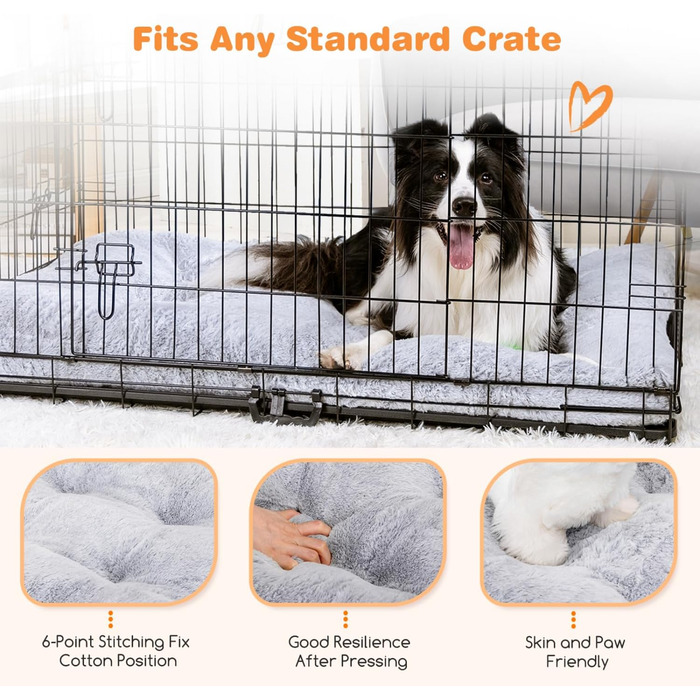 Nobleza Dog Bed for Large Dogs, Washable, Super Soft and Fluffy Anti-Anxiety High-Quality Plush Dog Bed with Non-Slip Bottom, Dog Cushion, Dog Mat, 110x73x10 cm, XL