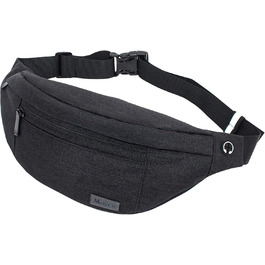 Чоловіча/жіноча поясна сумка-рюкзак на пояс, водонепроникна, для спорту, бігу, кемпінгу, подорожей (чорна)
