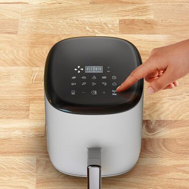 Аерофритюрниця Tefal Easy Fry Compact 3 л, 10 програм, сенсорне управління, антипригарне покриття, енергозберігаюча, світло-сіра