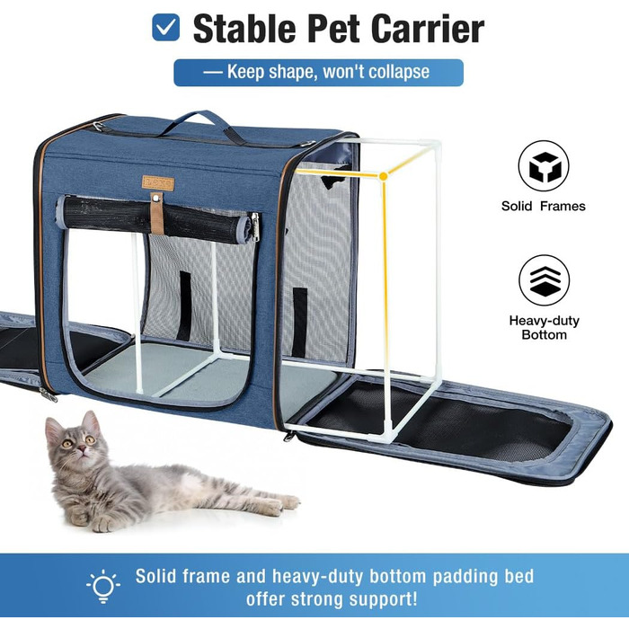 Транспортна переноска для собак та котів середнього розміру, 2-в-1, блакитна