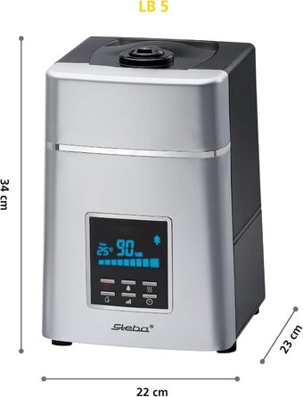 Зволожувач повітря Steba LB 5 з ультразвуковим зволоженням, 6 л бак, таймер 12 год, 3 швидкості