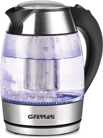 G3 Ferrari Glass & Stainless Steel Kettle & Teapot Set