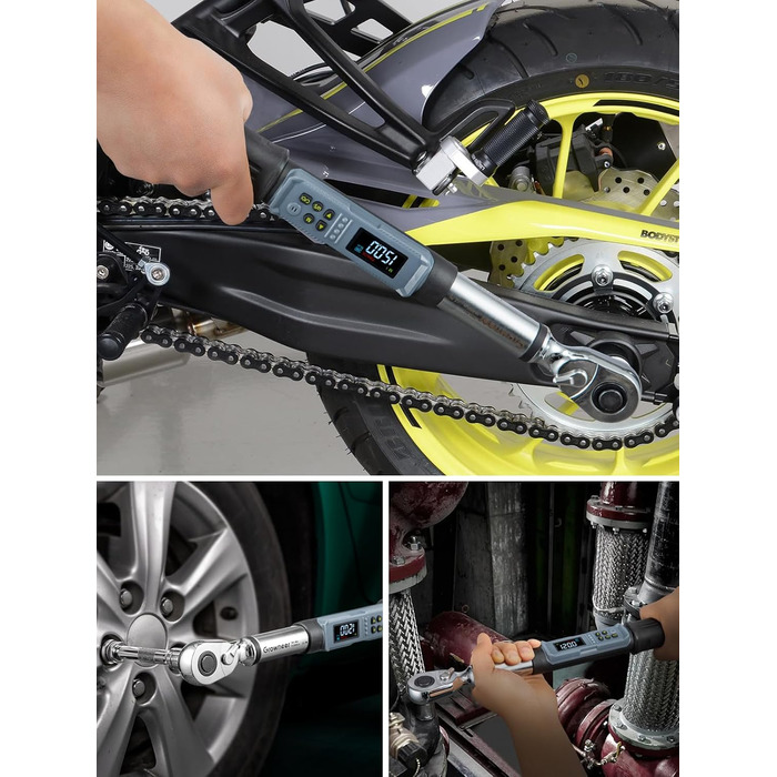 Цифровий шуруповерт з моментом, 2.66-53.1 in-lbs/ 1/4'' Drive, з моментом, для електриків з сигналом та LED-дисплеєм, 27 в 1 (10-200 Нм)