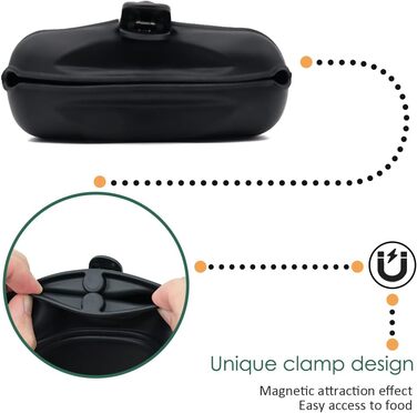 Силіконові мішечки для корму собак, з магнітною застібкою, для прогулянок та тренувань на вулиці (1 шт, чорний)