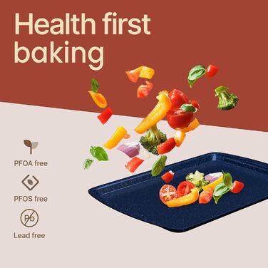 Набір форм для випічки Royal Blue (10 шт.), з антипригарним покриттям, з вуглецевої сталі, стакеможний, економний, придатний для миття в посудомийній машині, стійкий до бруду, без PFOA/PFOS/PTFE, термостійкий до 230°C