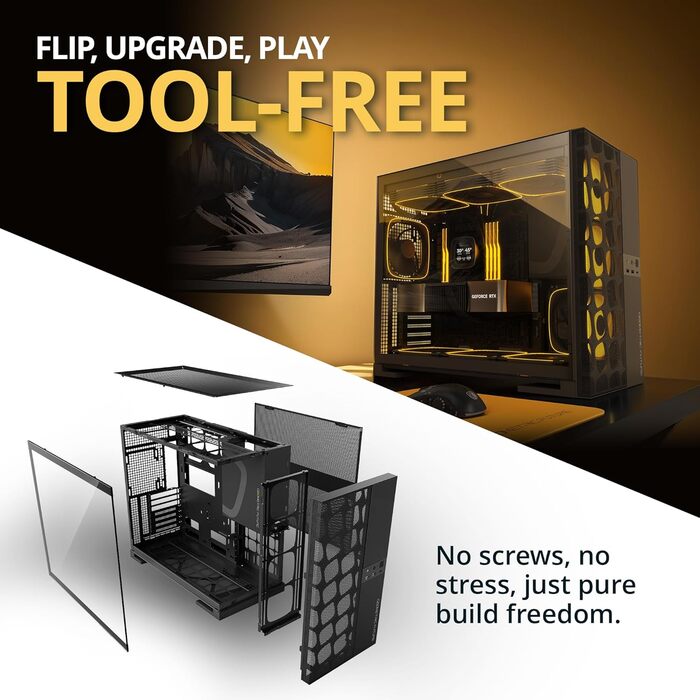 Корпус для ПК Geometric Future M5 Vent Mesh: Ігрова Mid Tower з темперованим склом, підтримка E-ATX/ATX, висока вентиляція, сталь 1.2 мм, Type C, радіатор 420/360, двокамерний