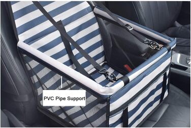 Автомобільний чохол на сидіння для собак та котів, дихаючий, водонепроникний, з безпечною шлейкою, блакитний у смужку