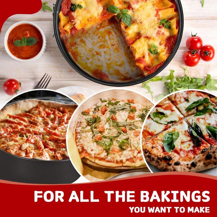 Форма для випічки знімним дном Huipinghu 22 см, антипригарне покриття, 1 мм вуглецева сталь, PFOA-free, сковорода 20,3 см, чорна