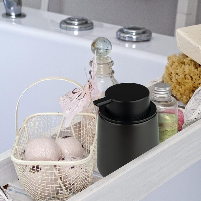 Дозатор для мила XUDREZ, 380 мл, кераміка, для кухні, наповнюваний, чорний