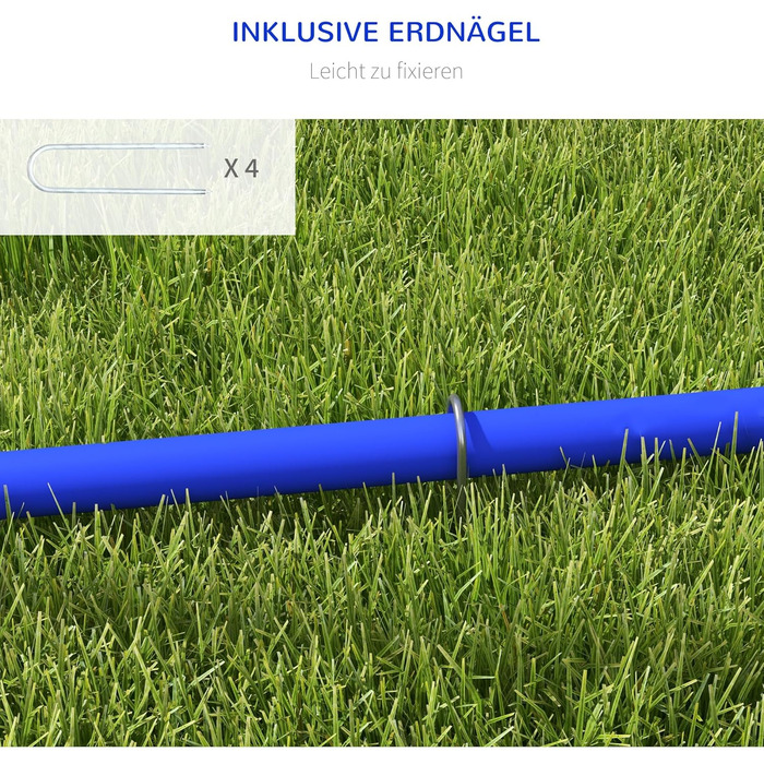 Набір для аджиліті для собак PawHut, 4 елементи, для старших собак, з сумкою, блакитний+жовтий, 88 x 64 x 95 см