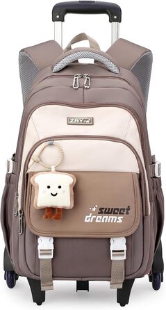 Шкільний рюкзак-роликовий для дівчаток-підлітків, 36L, зелений (коричневий)