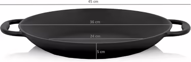 BBQ-Toro Traditional Paella Pan for 6 People | Ø 36 cm | Cast Iron Grill Pan with Handles | pre-seasoned - already seasoned | Paella pan for grill, gas stove, electric stove