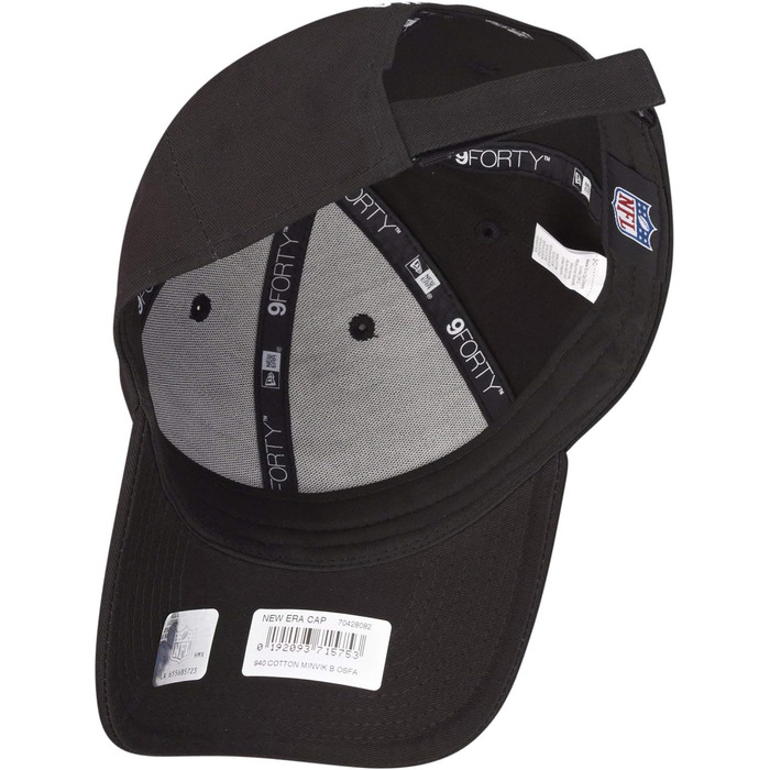 Кепка бейсболка New Era 9Forty NFL Minnesota Vikings чорна з регульованим розміром