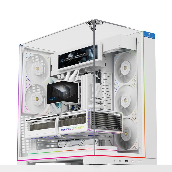 Ігровий корпус Thermalright TR A70 WHITE ATX з LCD-дисплеєм 9.16'', панорамною підсвіткою та підтримкою 8 вентиляторів