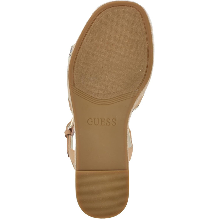 Босоніжки жіночі GUESS Taani на танкетці, біло-бежеві з логотипом, 36.5 EU