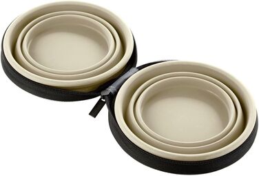 Силіконовий мисочник Hunter з кишенькою, 750 мл, світло-коричневий