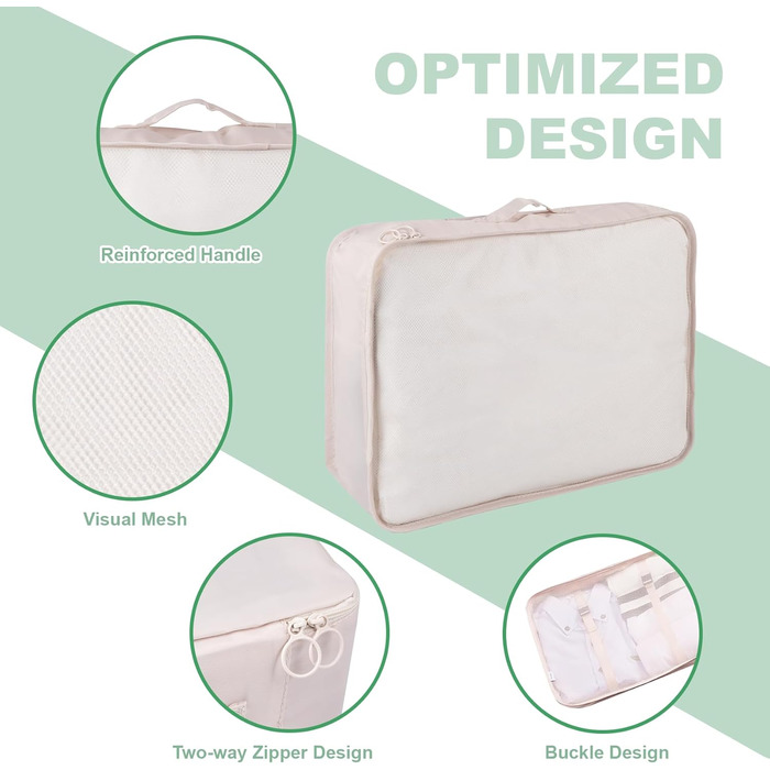 Органайзер для валізи BillyBath: Набір для подорожей (8 шт., A-beige)