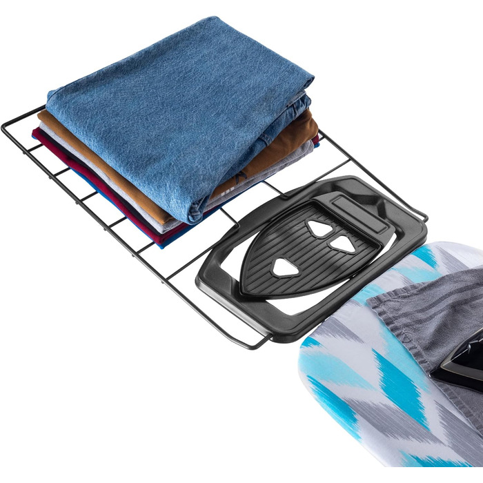 Прасувальна дошка KADAX з висувною полицею, 120x42 см, регульована висота, антиковзні ніжки (Зелений/Блакитний)