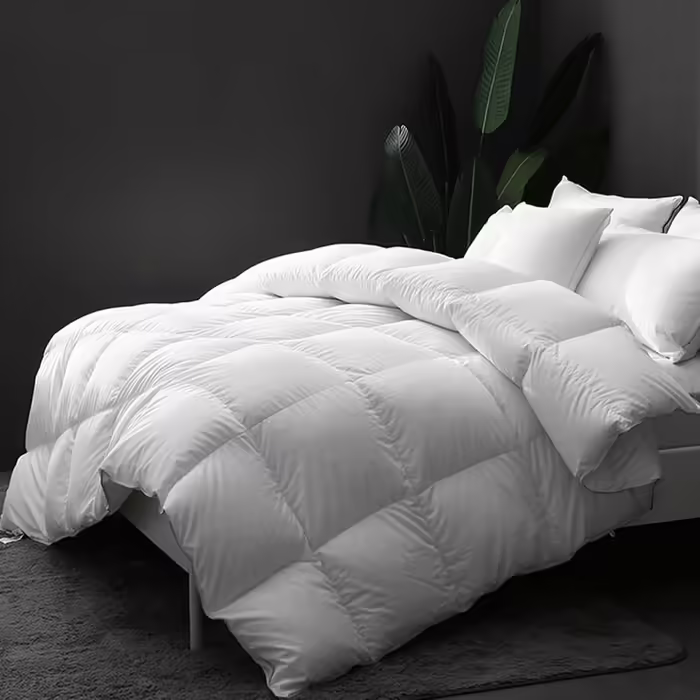 DWR Winter Down Comforter 135x200cm Bedspread made of goose down and feathers, Extra soft organic cotton quilted, Winter warm and thick with high fill power, Down comforter, White 135 x 200 cm White / Winter Down Comforter
