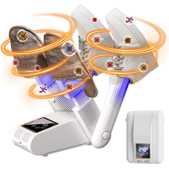 Електричний сушильник для взуття та рукавичок - швидке сушіння, підходить для взуття, рукавичок, шапок та лижних черевиків, білий