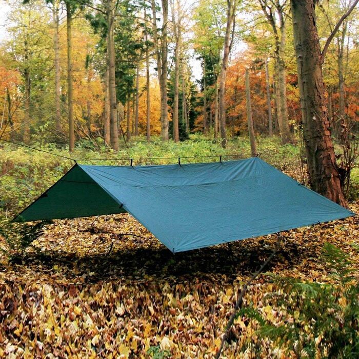 Zeltplane Tarp for Hammock - Rain Shelter & Sun Shade - Waterproof, UV Resistant Camping Tarp - Olive Green, 3x4.5M