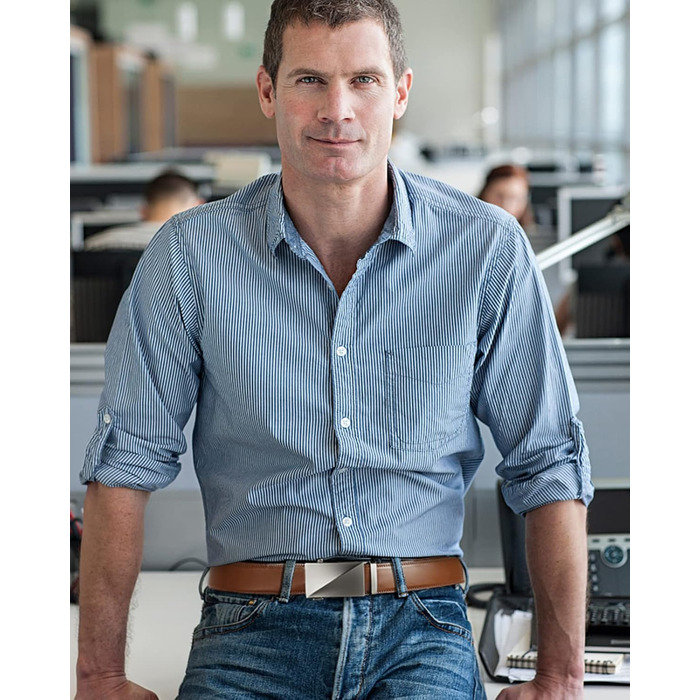 Чоловічий шкіряний ремінь Bostanten з автоматичною застібкою-ратом, 35 мм, регульований розмір, довжина 115 см, колір коричневий