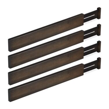 Relaxdays Set of 4 Drawer Dividers in Dark Brown