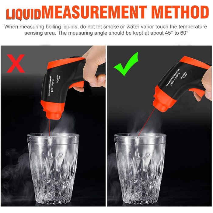 Інфрачервоний термометр 30:1 з лазером та додатком, IR термометр -50℃-1600℃, 8-14μm, безконтактний, Max/Min/Avg/DIF (980G)