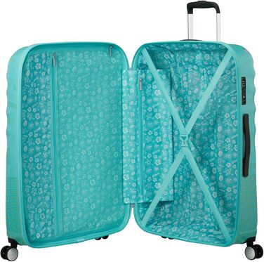Чемодан American Tourister Wavebreaker Disney FL Spinner L, 77 см, 96 л, з принтом Stitch Flower, матове покриття