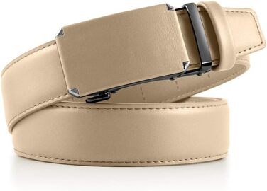 Чоловічий шкіряний ремінь DOOPAI 115 см, регульований розмір, бежевий колір